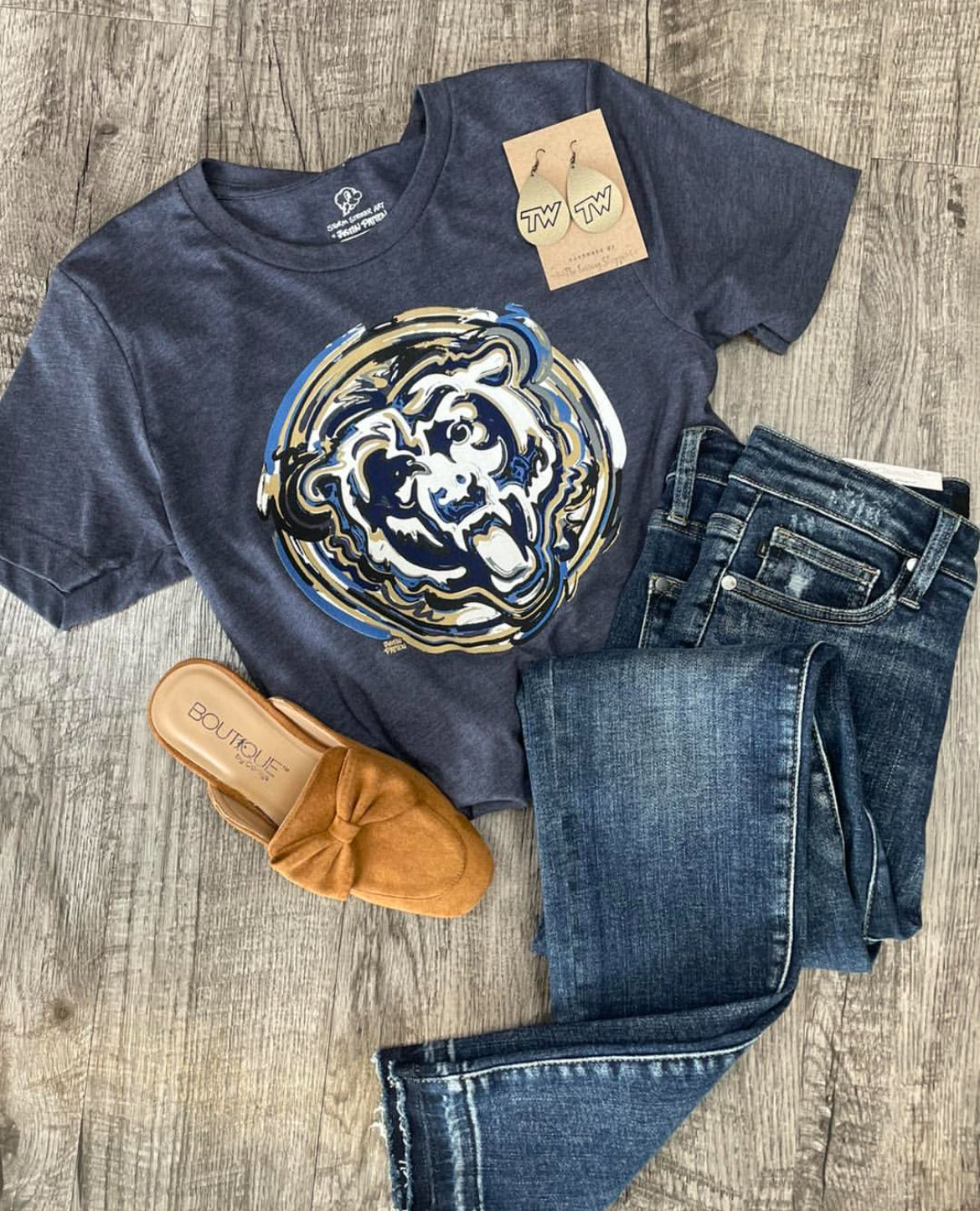 Justin Patten Tri-West Heather Navy Tee