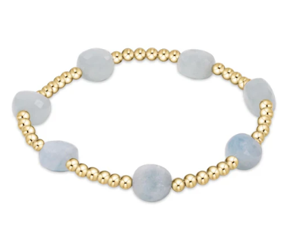 BADG3AQ Admire Gold 3mm Bead Bracelet - Aquamarine