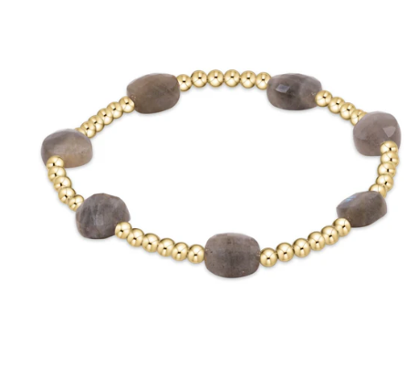 BADG3LAB Admire Gold 3mm Bead Bracelet - Labradorite