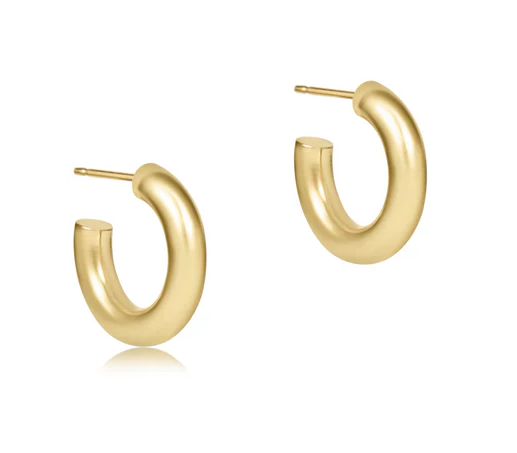 ERDG05PH4SMO Round Gold 0.5" Post Hoop - 4mm - Smooth