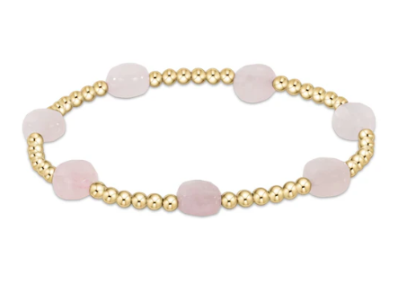 BADG3POP Admire Gold 3mm Bead Bracelet - Pink Opal