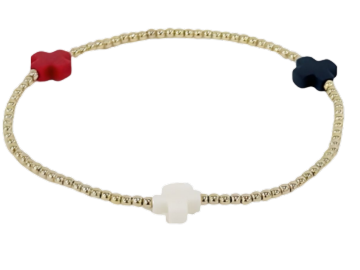 BSCGP2FIREC Signature Cross 2mm Bead Bracelet - Firecracker
