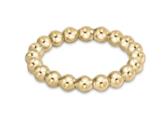 RCLBELG3G8 Classic Gold 3mm Bead Ring - Size 8
