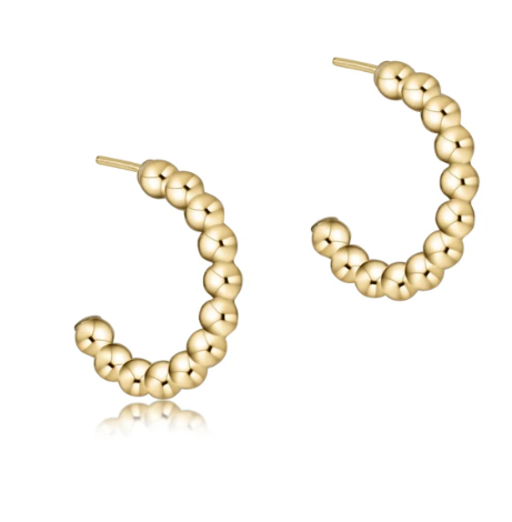 EBECL1PHG3 Beaded Classic 1" Post Hoop - 3mm Gold