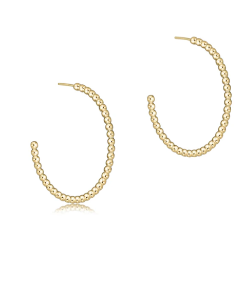 EBECL125PHG2 Beaded Classic 1.25" Post Hoop - 2mm Gold