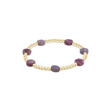 BADG3RUB Admire Gold 3mm Bead Bracelet - Ruby