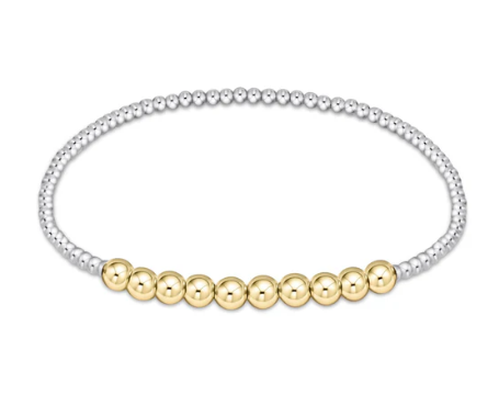 BCL2BEBLMXM4 Classic Beaded Bliss 2mm Bead Bracelet - 4mm - Mixed Metal