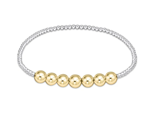 BCL3BEBLMXM6 Classic Beaded Bliss 3mm Bead Bracelet - 6mm - Mixed Metal