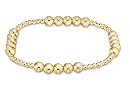 BCLG25BLFPG5 Classic Blissful Pattern 2.5mm Bead Bracelet - 5mm Gold