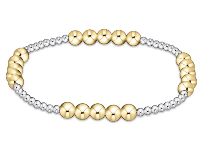 BCL25BLFPMXM5 Classic Blissful Pattern 2.5mm Bead Bracelet - 5mm Mixed Metal