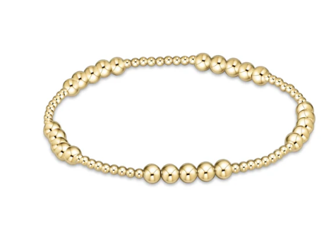 BCLG2BLFPG4 Classic Blissful Pattern 2mm Bead Bracelet - 4mm Gold