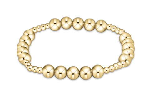 BCLG3BLFPG6 Classic Blissful Pattern 3mm Bead Bracelet - 6mm Gold