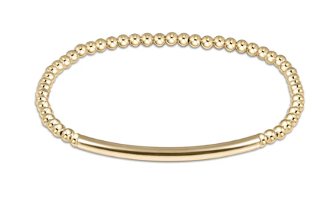 BCLG3BBSMOG Classic Gold 3mm Bead Bracelet - Bliss Bar Smooth
