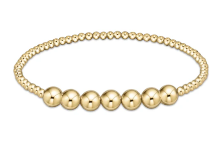 BCLG3BEBLG6 Classic Gold Beaded Bliss 3mm Bead Bracelet - 6mm Gold