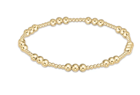 BCLJOYPG4 Classic Joy Pattern 4mm Bead Bracelet - Gold