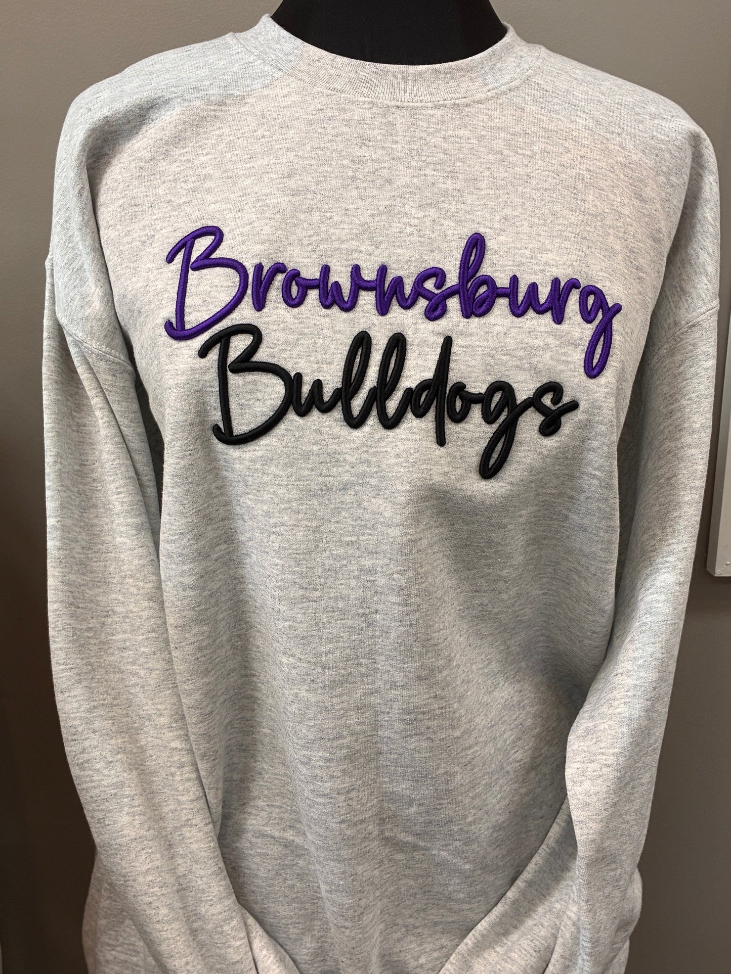 Brownsburg Bulldogs Ash Puff Sweatshirt