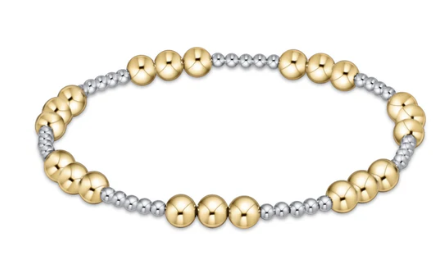 BCLJOYPMXM5 Classic Joy Pattern 5mm Bead Bracelet - Mixed Metal