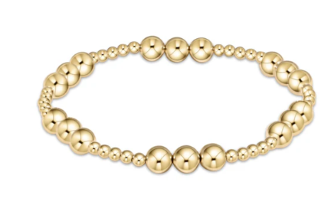 BCLJOYPG6 Classic Joy Pattern 6mm Bead Bracelet - Gold