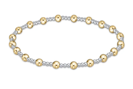 BCLSINPMXM4 Classic Sincerity Pattern 4mm Bead Bracelet - Mixed Metal