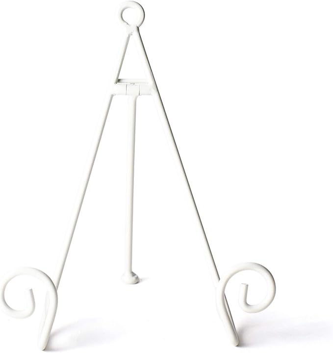 Medium Swirl Plate Stand White