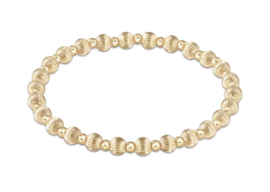 BDIGGRAPG5 Dignity Grateful Pattern 5mm Bead Bracelet - Gold