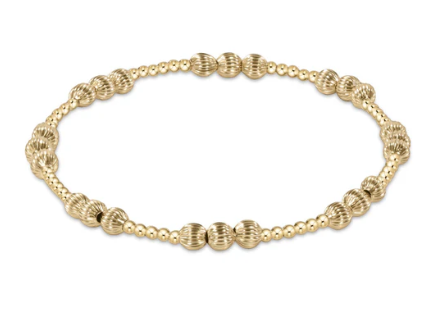 BDIGJOYPG4 Dignity Joy Pattern 4mm Bead Bracelet - Gold