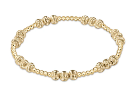 BDIGJOYPG5 Dignity Joy Pattern 5mm Bead Bracelet - Gold