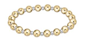 BCLGRAPMXM6 Classic Grateful Pattern 6mm Bead Bracelet - Mixed Metal
