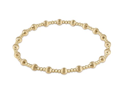 BDIGSINPG4 Dignity Sincerity Pattern 4mm Bead Bracelet - Gold