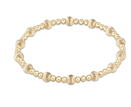 BDIGSINPG5 Dignity Sincerity Pattern 5mm Bead Bracelet - Gold