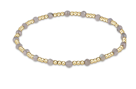 BGEMGSINP3LAB Gemstone Gold Sincerity Pattern 3mm Bead Bracelet - Labradorite