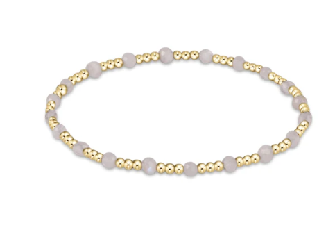 BGEMGSINP3MO Gemstone Gold Sincerity Pattern 3mm Bead Bracelet - Moonstone