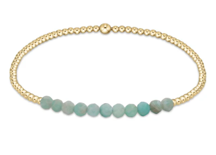 BGBL2AMZ Gold Bliss 2mm Bead Bracelet - Amazonite