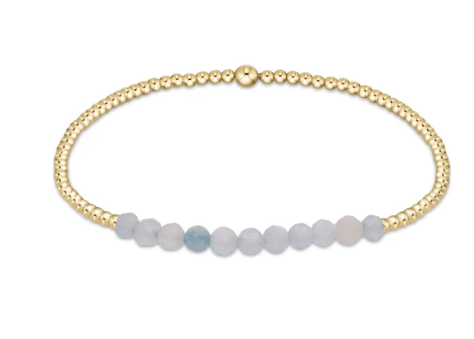 BGBL2AQ Gold Bliss 2mm Bead Bracelet - Aquamarine