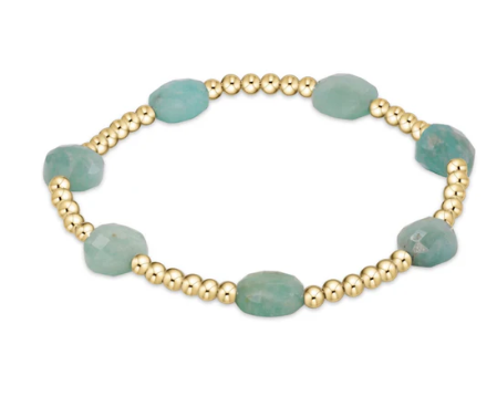 BADG3AMZ Admire Gold 3mm Bead Bracelet - Amazonite