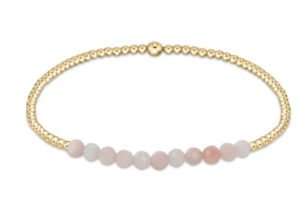 BGBL2POP Gold Bliss 2mm Bead Bracelet - Pink Opal
