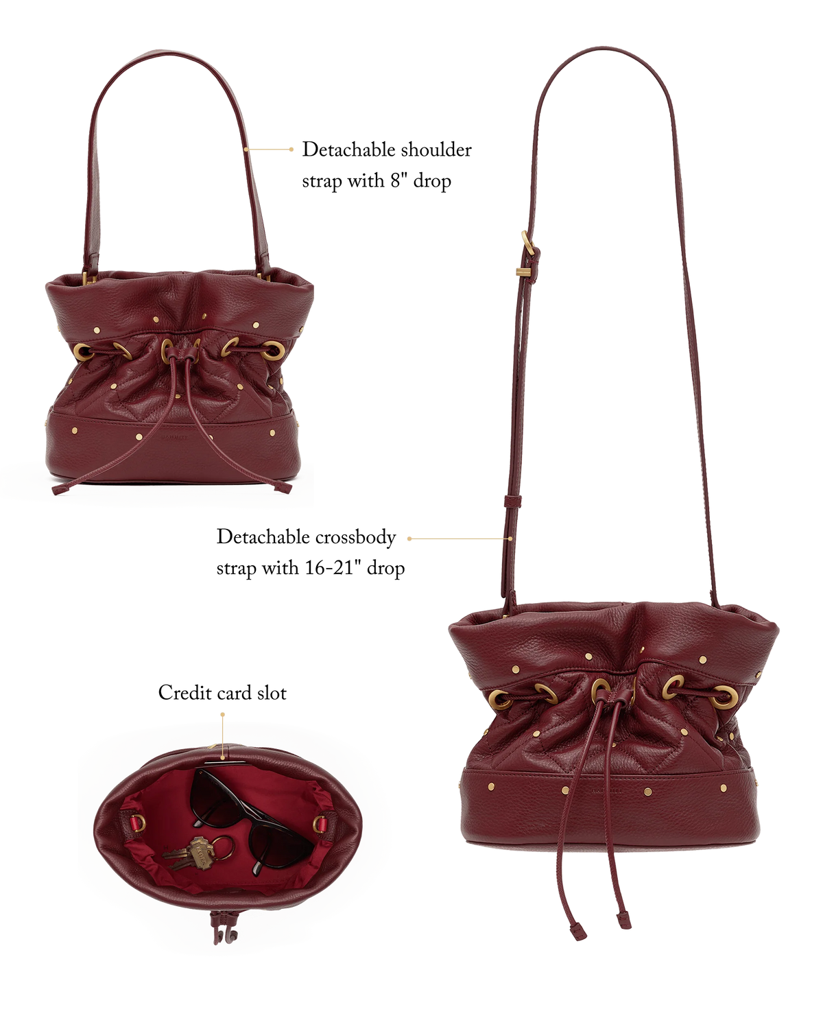 PREORDER NOW! Gianna Small Quilted Cherrywood/Brushed Gold