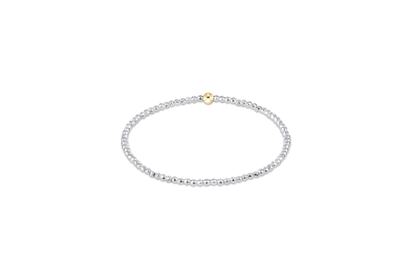 BEXBRSILFHEM2 enewton Extends - Bright Silver Faceted Hematite 2mm Bead Bracelet