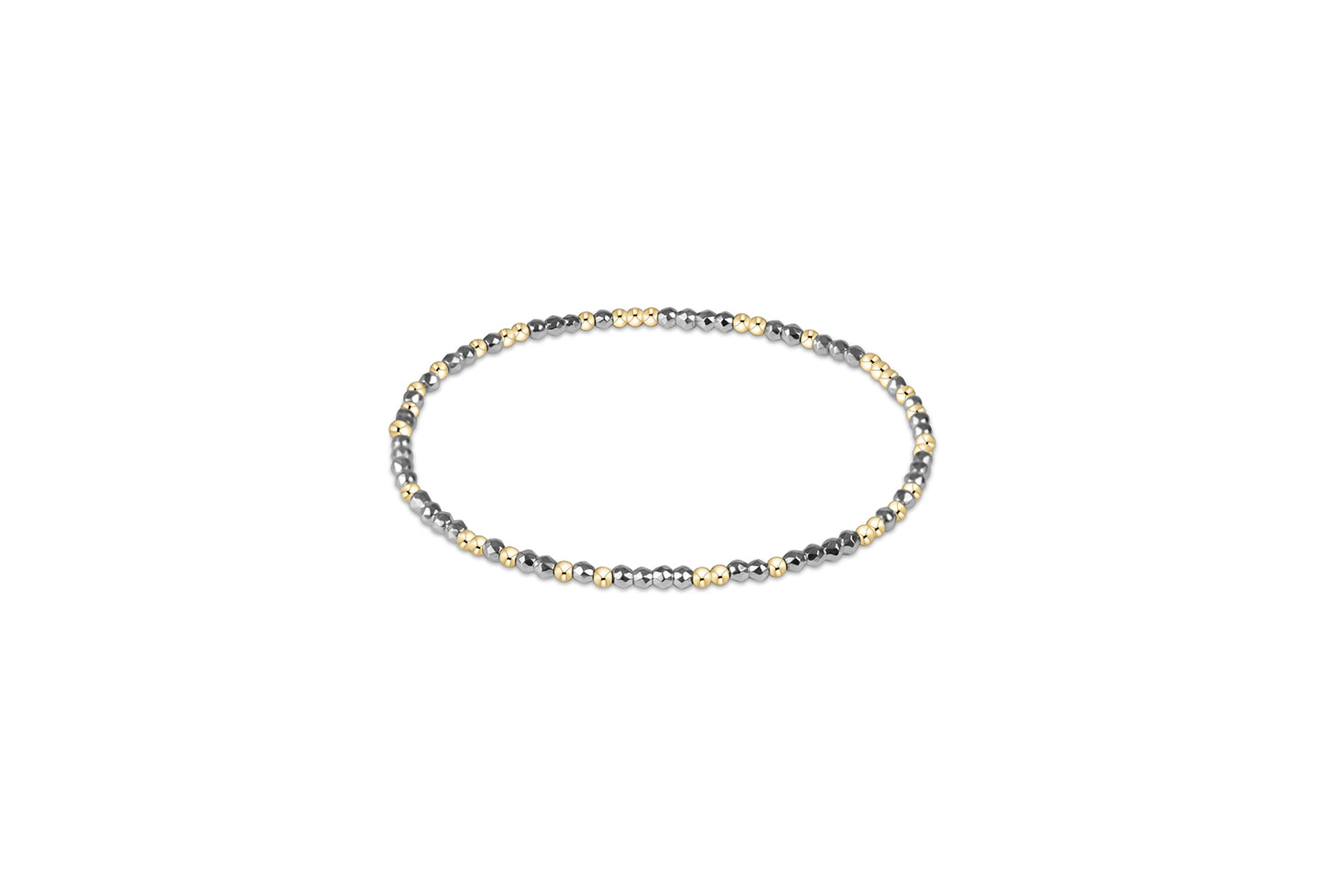 BEXHOPUNWBRSILFHEM2 enewton Extends - Hope Unwritten Bright Silver Faceted Hematite 2mm Bead Bracelet
