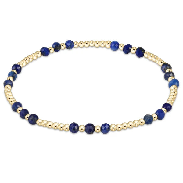 BGEMGJOYP3LAP Gemstone Gold Joy Pattern 3mm Bead Bracelet - Lapi
