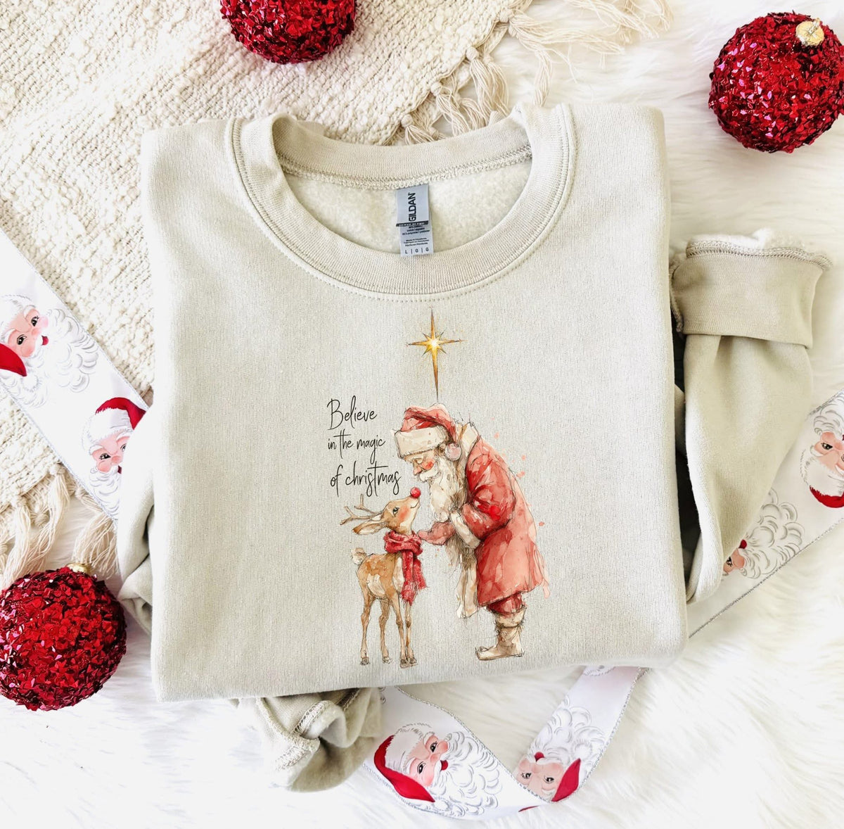 Believe Vintage Santa Cream Sweatshirt