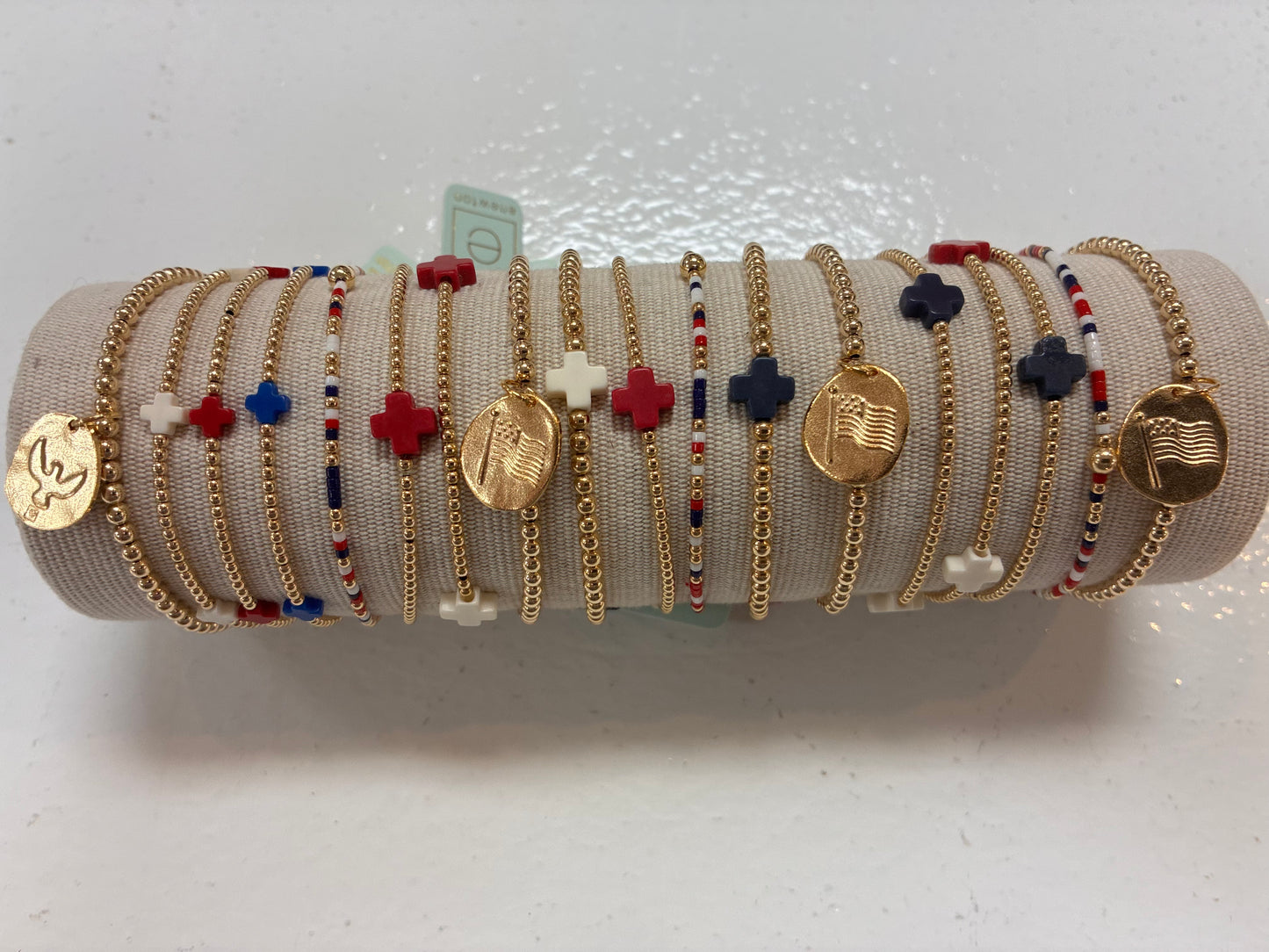 BCLG3INSAMRGD Classic Gold 3mm Bracelet Inspire America Gold Disc