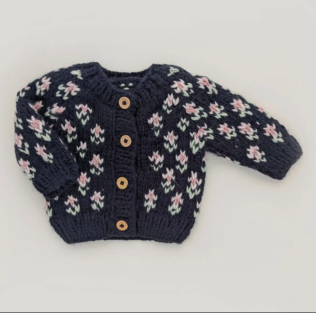Bitty Blooms Indigo Cardigan