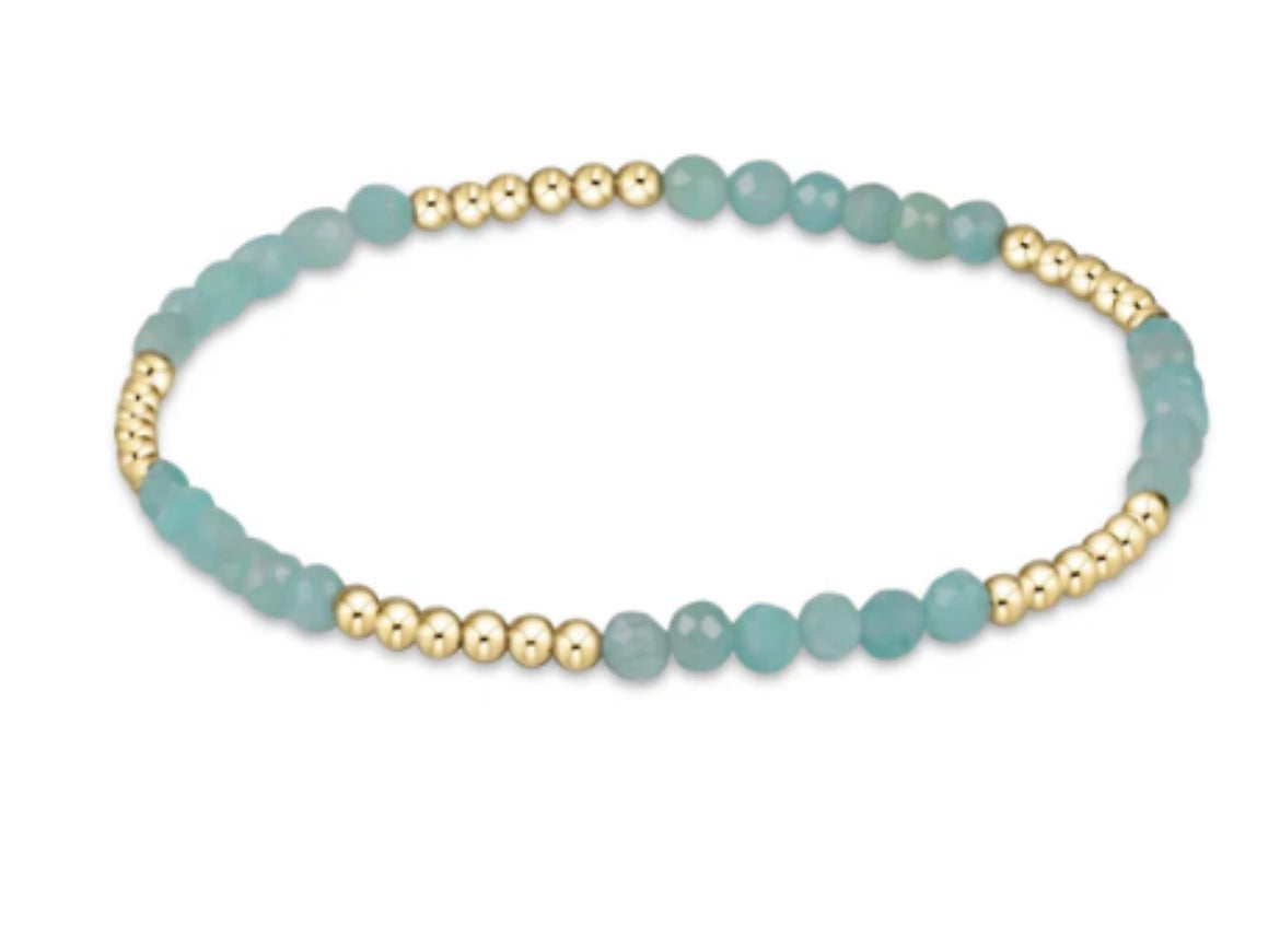 BBLFP25AMZ Blissful Pattern 2.5mm Bead Bracelet - Amazonite