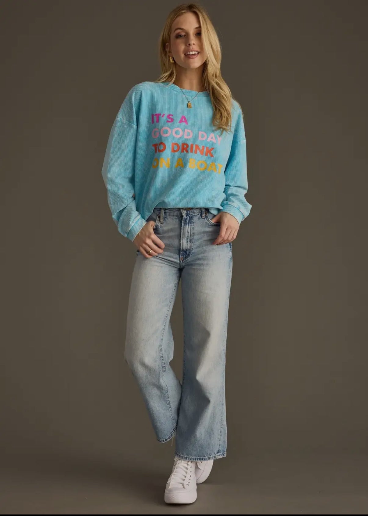 Drink on a Boat Ribbed Sweatshirt