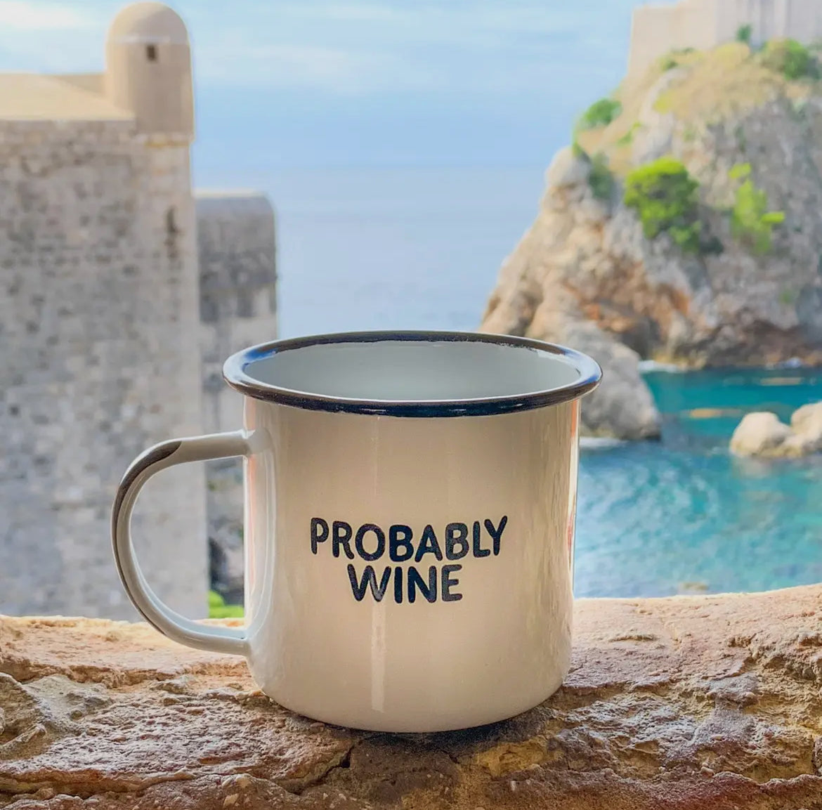 Probably Wine Enamel Mug