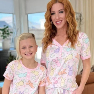 Pink Peep Bunny Jogger PJ Set