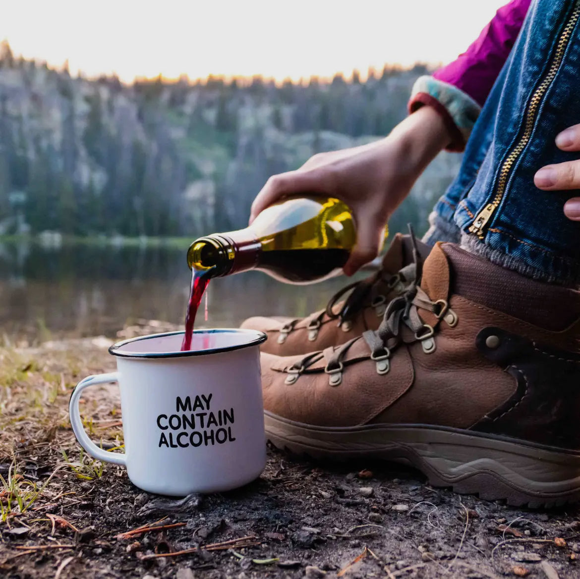 May contain alcohol enamel mug