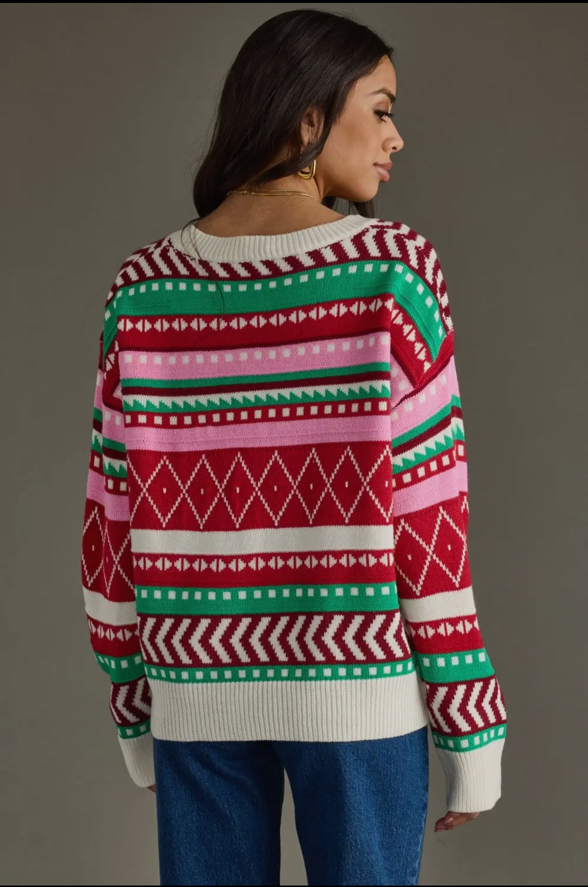 Multicolored Winter Pattern Sweater