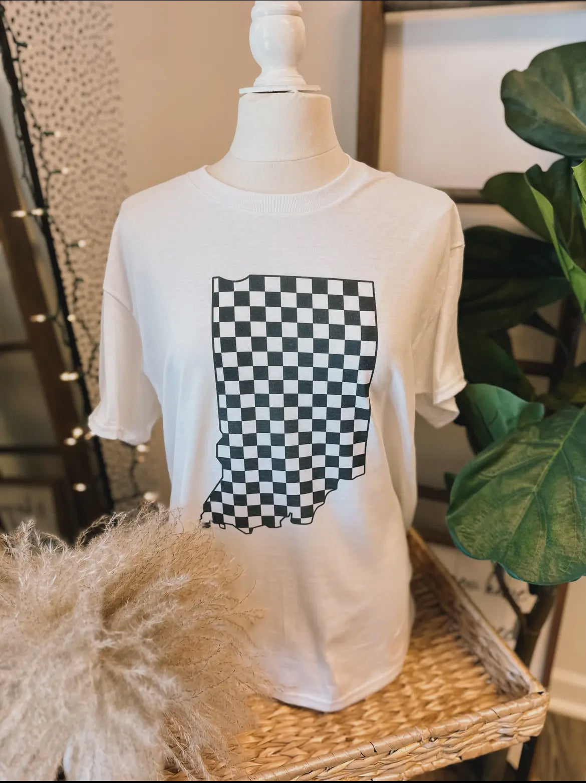 Checkered Indiana State Racing Tee